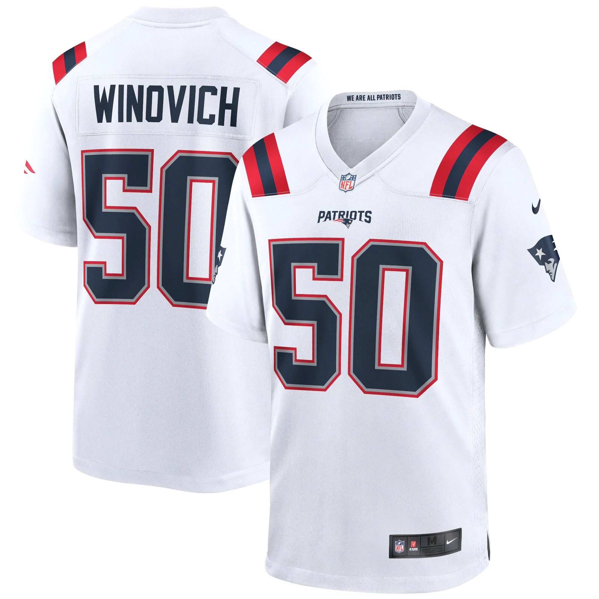 Men New England Patriots 50 Chase Winovich Nike White Game Player NFL Jersey